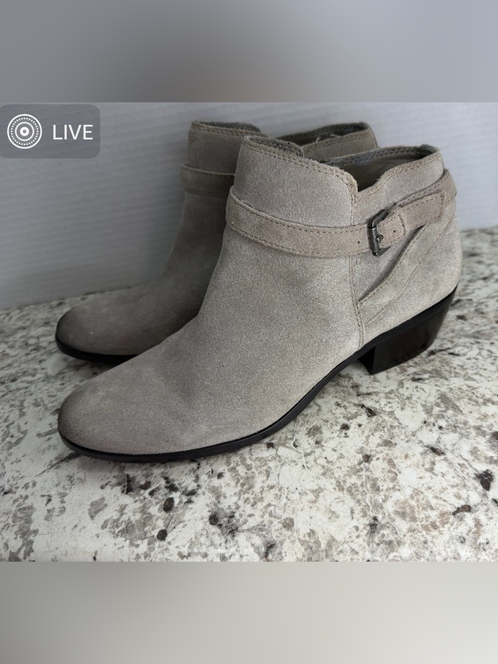 Sam Edelman Suede Ankle Booties in Light tan